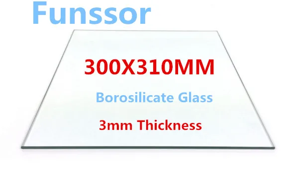 

Large Size Printing 3D Printer Borosilicate Glass plate 300x310 mm Build Plate 3MM thickness Glass plate