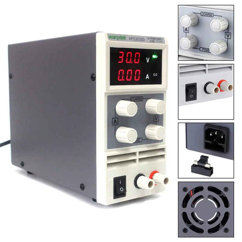KPS3010D DC питание 30 в 10A дисплей Регулируемый цифровой импульсный источник питания регулятор напряжения 3 цифры лабораторный ремонт