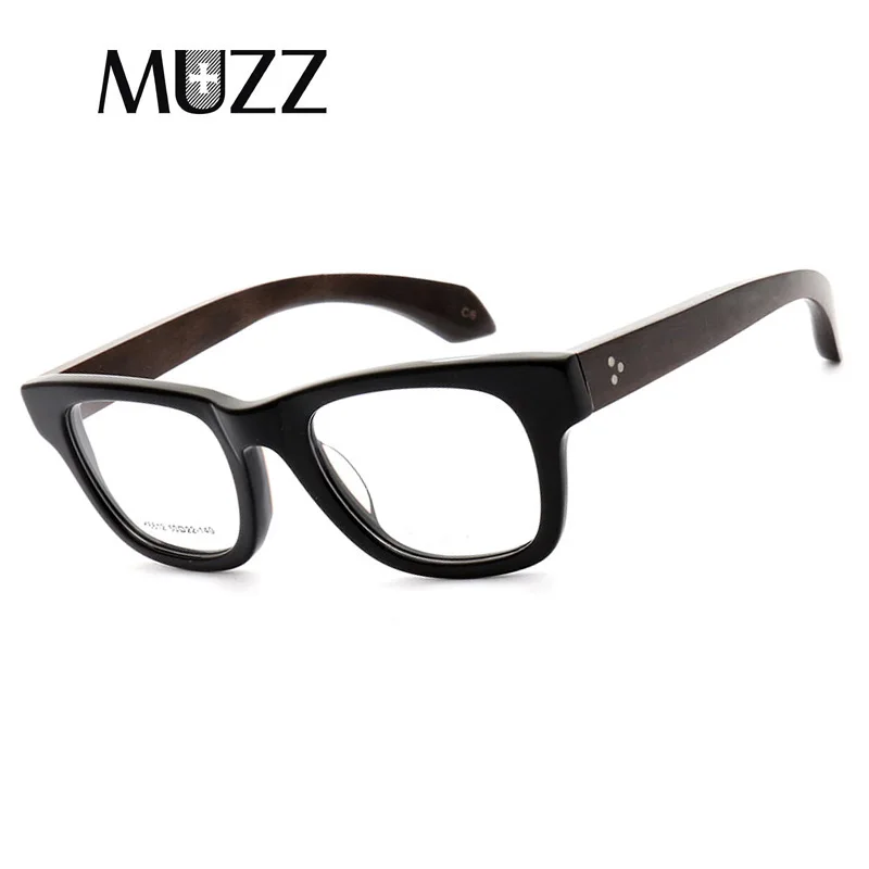 MUZZVintage Optical Glasses Frame Half Wooden Eyeglasses Oculos De Grau Eyewear Retro Acetate Frames | Аксессуары для одежды