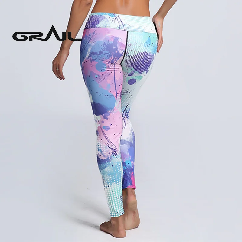 2018 Leggings for Fitness Geometry Jogger Pants High Waist Pencil Trouusers Leggin Female Sports Yoga Fit YOGA-0174 | Спорт и