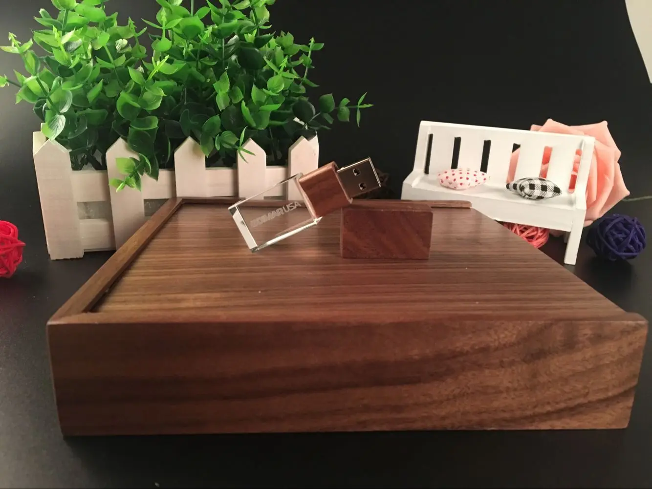 100% Горячее предложение орех Кристальный USB с альбом фото коробка соломинки 2 0