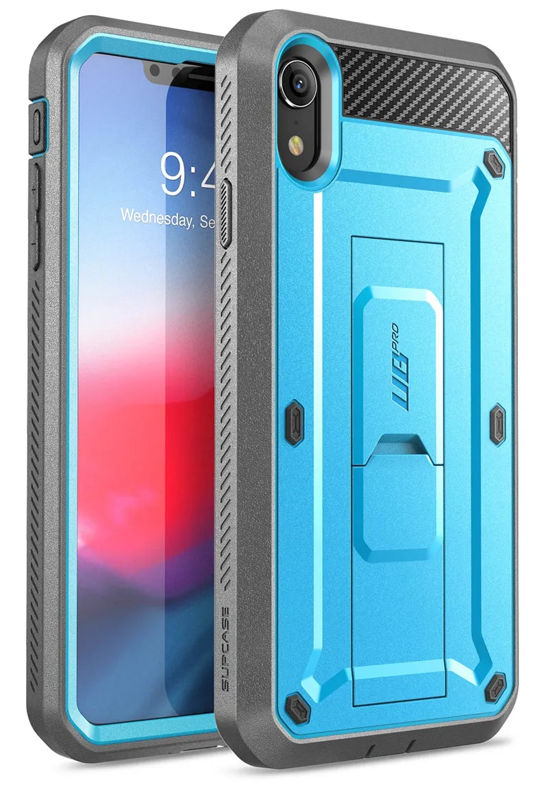 Чехол для iPhone XR 6,1 дюйма SUPCASE UB Pro, прочная кобура, чехол для телефона со встроенным протектором экрана и подставкой