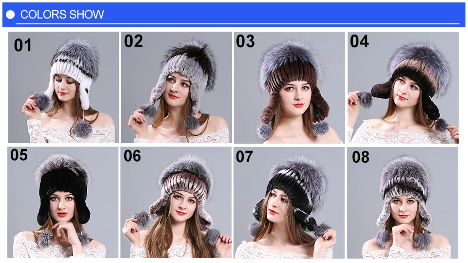 Русские шапки из меха кролика Рекс, шапка вязаная, головные уборы для зимы, женские шапки, шапки из лисьего меха с помпоном, русские шапки, вязаные меховые шапки, женские шапки
