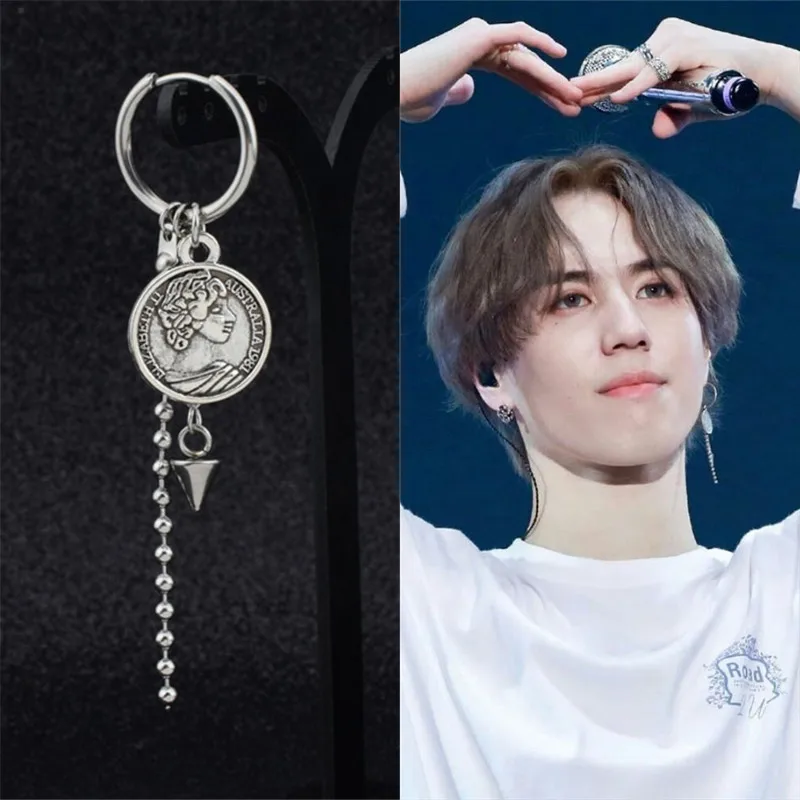 KPOP DNA корейская мода 1 пара Bangtan Boys альбом JIMIN серьги гвоздики в виде крыльев модные