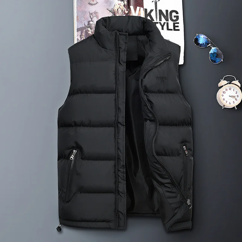 2018 new autumn and winter men's vest down slim warm fashion wild solid color casual handsome youth stand collar | Мужская одежда
