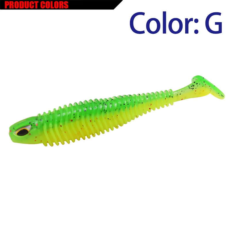 Proleurre shad Soft Lures 80mm 110mm Artificial 3D Eye Two color silicone Baits Fishing Lure leurre silicone Bait T Tail Wobbler