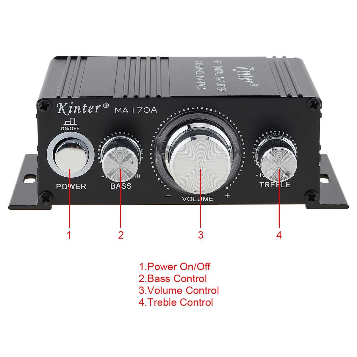 MA 170A 2CH Hi Fi автомобильный усилитель аудио мощности FM радио плеер реверберация MP3 USB