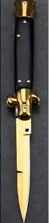 Black with Gold Итальянский кухонный нож AKC для фруктов с деревянной ручкой и 440 стальным лезвием, изысканные походные ножи на шпильке, инструмент для повседневного использования, 8 цветов - Цвет: Black with Gold