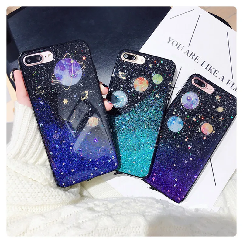 Чехол Saturn Glitter Moon Universe Planet из ТПУ для Samsung Galaxy A9 2018 чехол накладка a9 A920