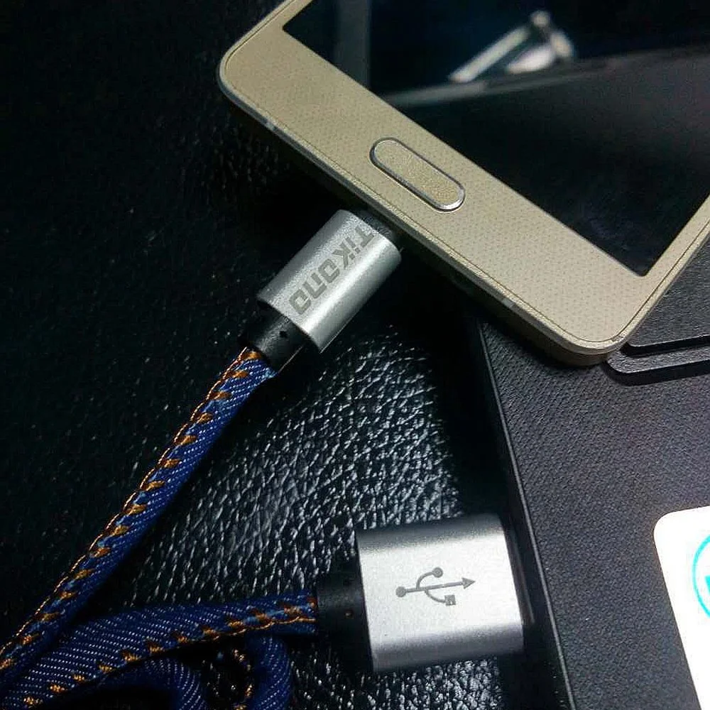 Tikono Denim 100 см кабель Micro USB для мобильного телефона синхронизации данных и
