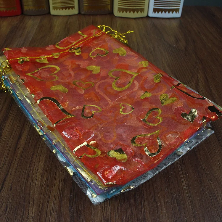 Бесплатная доставка Оптовая продажа бронзового цвета большие мешки из органзы