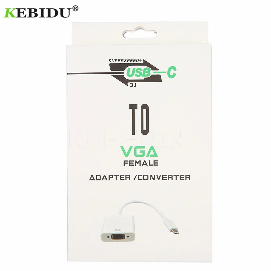 Адаптер Kebidu с Type C на VGA USB 3 1 гнездо адаптер для Macbook 12 дюймов Chromebook Pixel Lumia 950XL Galaxy
