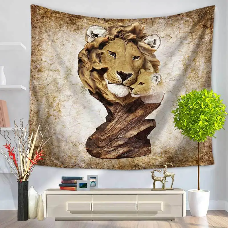 Настенные подвесные гобелены с рисунком льва пляжное полотенце плед для пикника