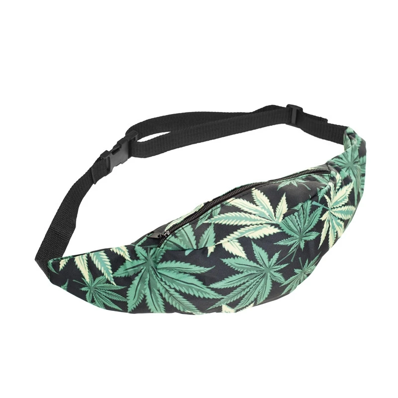 Jom Tokoy New 3D Colorful Waist Pack For Men Fanny Pack Style Bum Bag Green Leaf Women Money Belt Travelling Waist Bag
