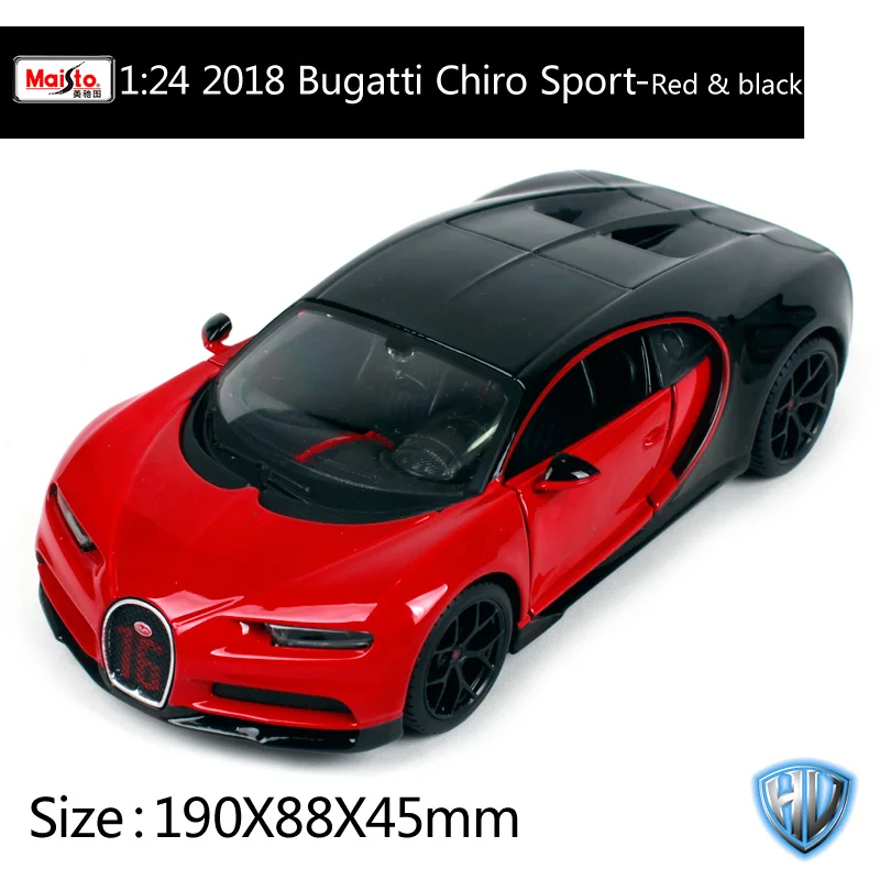 Maisto 1:24 Bugatti Chiron спортивная черная и красная литая под давлением модель Гоночная машина игрушка Новинка в коробке Новое поступление 31524 - Цвет: 31524