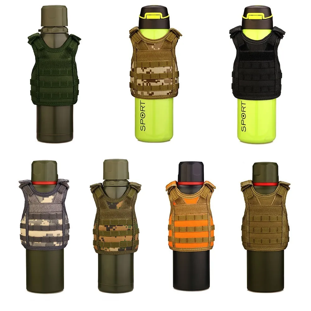YOTOP Tactical Vest Layer Military Beer /Red Wine Bottle Set Mini Molle vest Hunting Drink set Adjustable Shoulder Straps | Дом и сад