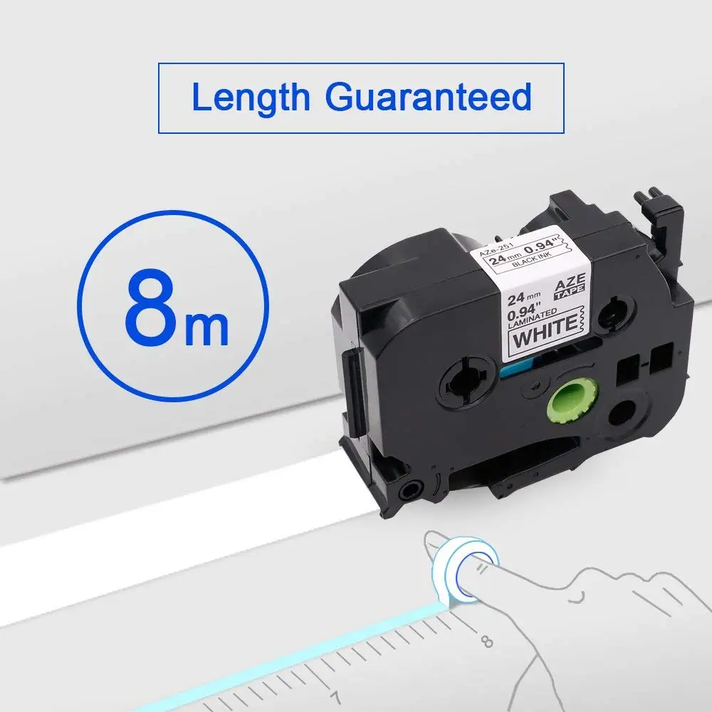 4 упаковки 24 мм черно белая лента для этикеток совместимая с Brother P Touch TZe 251 0 94 дюйма