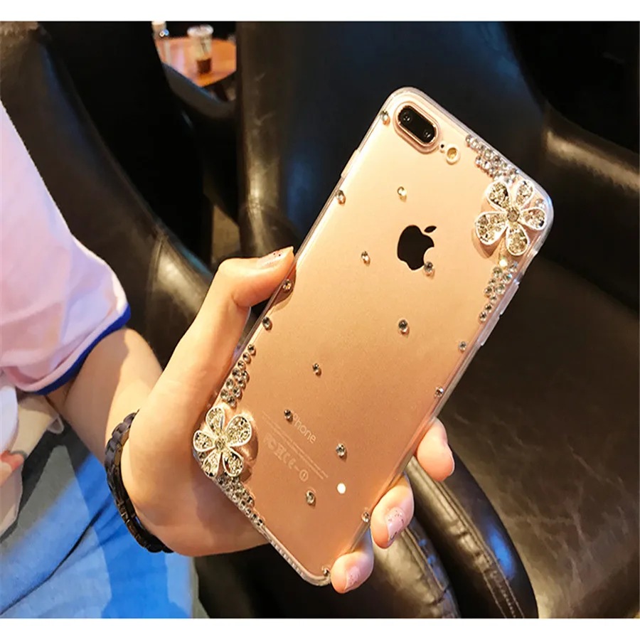 Ayeena прозрачный телефонный чехол со стразами для iphone X задняя крышка из ТПУ 7 8 6 6S Plus