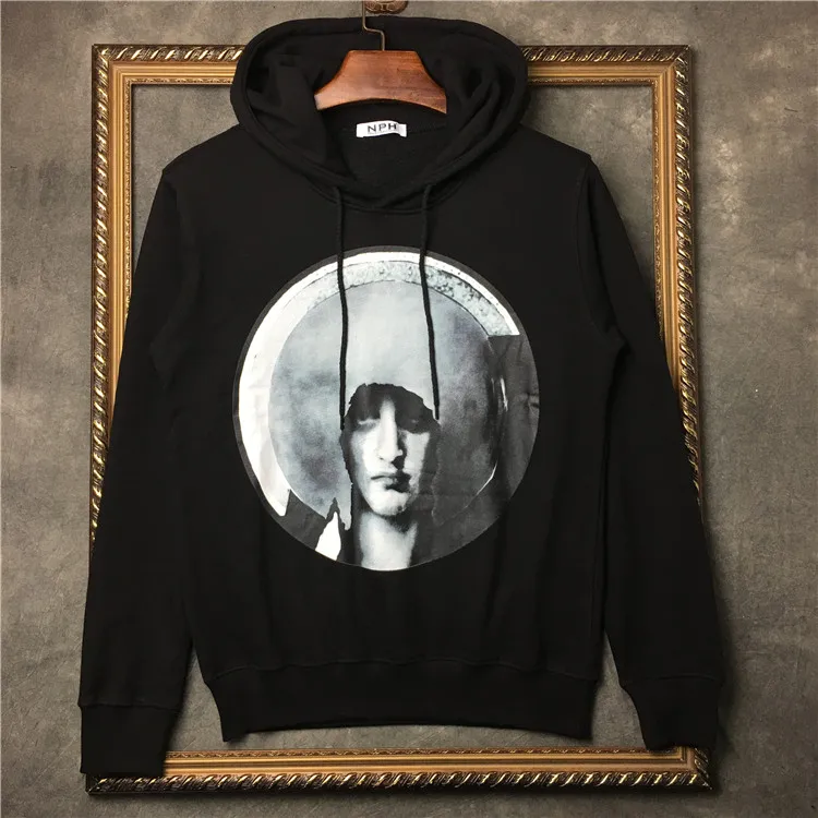 

New Men gentleman Dark halo Virgin Mary Kenye Hoodies Hoody hooded Sweatshirts velvet Cotton Drake Thicken Fleece #F52