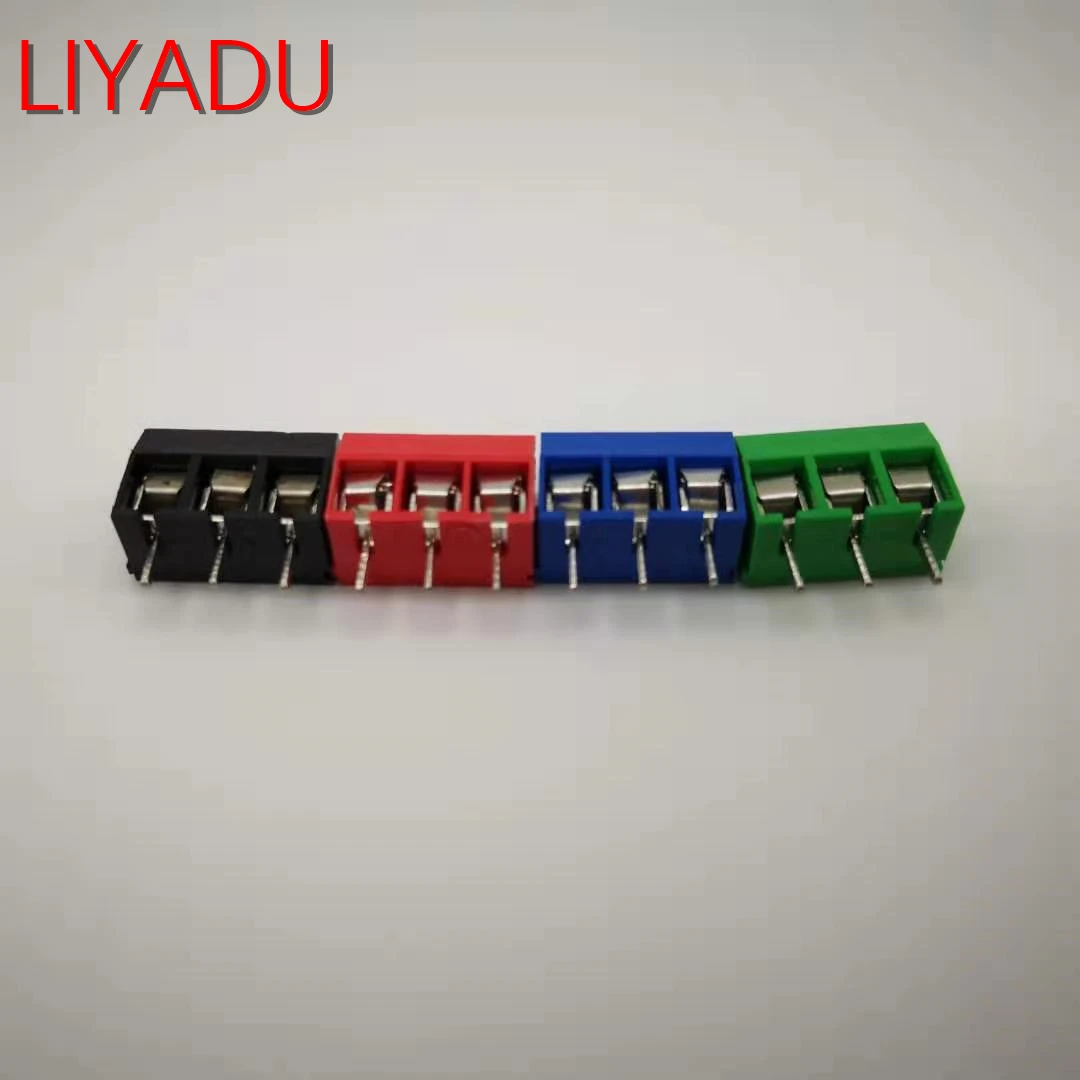 500 шт./лот KF301-3P Сращивание, винтовой Тип PCB расстояние 5,0 соединительные клеммы, терминал синий/зеленый/черный kf301