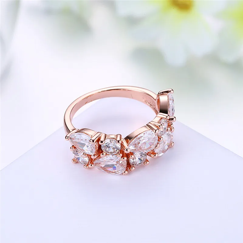 DODO Роскошные AAA циркон кольца для женщин Мода розовое золото цвет Anillos свадебный