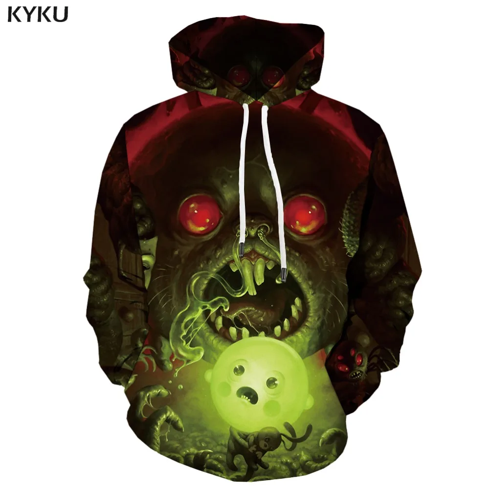 KYKU 3d толстовки с черепом толстовка капюшоном для мужчин Psychedelic принтом Цветной