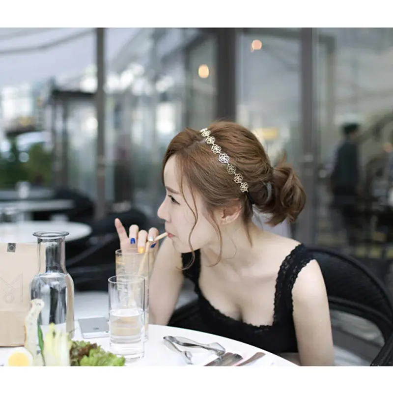 Новинка модная металлическая цепочка ювелирное изделие полый цветок розы