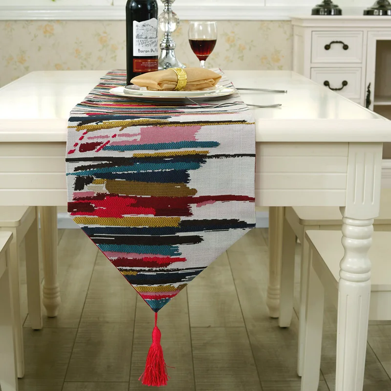 Европейский стиль роскошный настольный флаг Модный Красочный жаккардовый