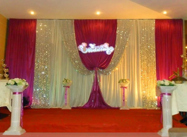 

Wedding 3mx6m backdrop stage background curtain The arrangement B