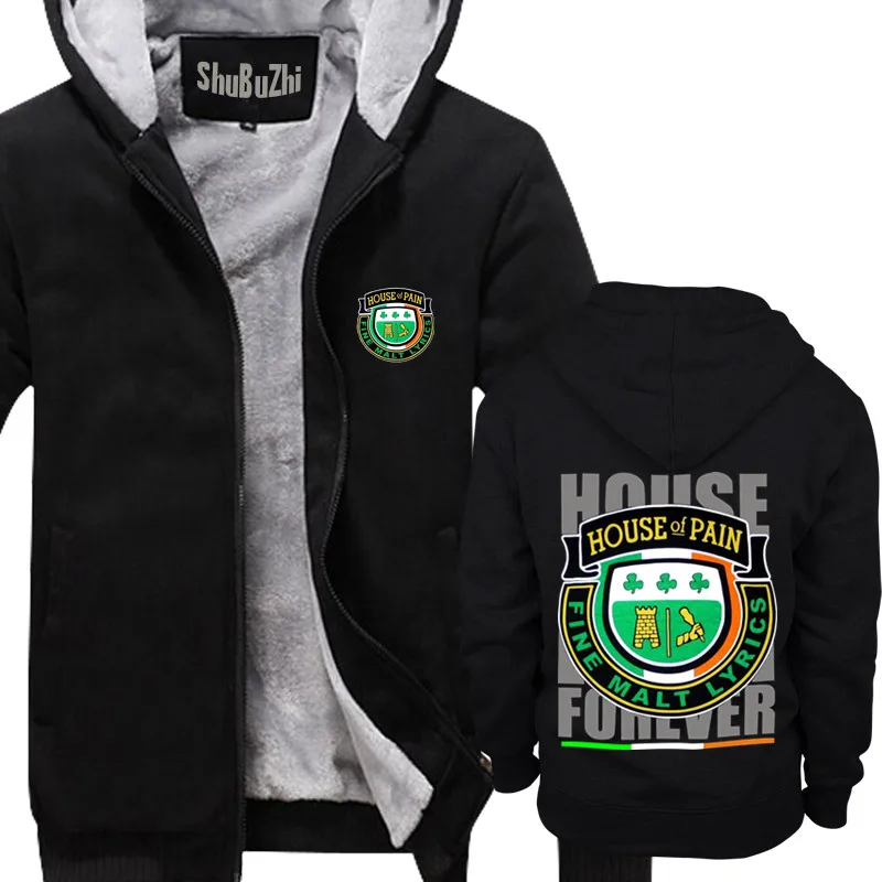 HOUSE OF PAIN, тонкая солодовая лирика, ЭВЕРЛАСТ, диджей, летальный кипарис Хилл, Мужская Толстая флисовая толстовка, теплые толстовки, зимняя куртка, Мужское пальто - Цвет: thick black