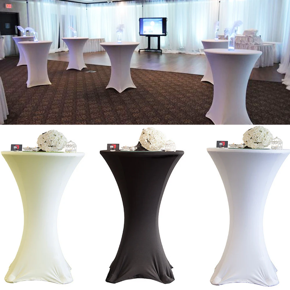 20pcs Spandex Lycra Cover Tablecloth For 4 Leg 60cm x 110cm Poseur Cocktail Bar Table Wedding Party Event Decorations | Дом и сад