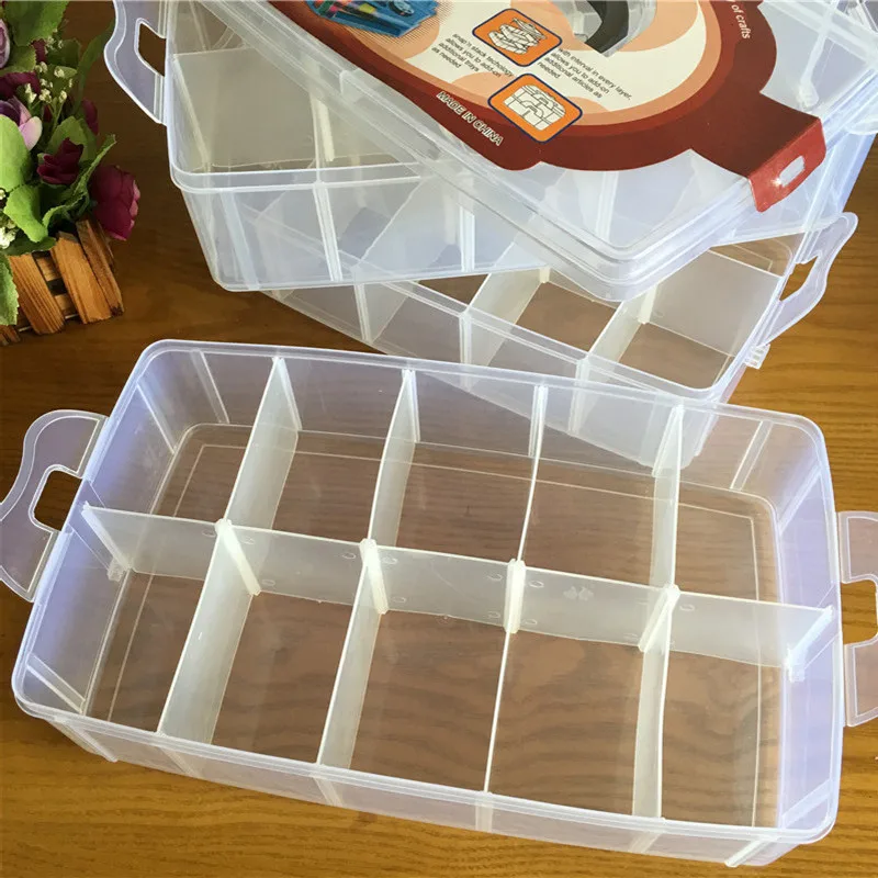 Большой контейнер для хранения с 30 регулируемыми отделениями ниток аксессуары