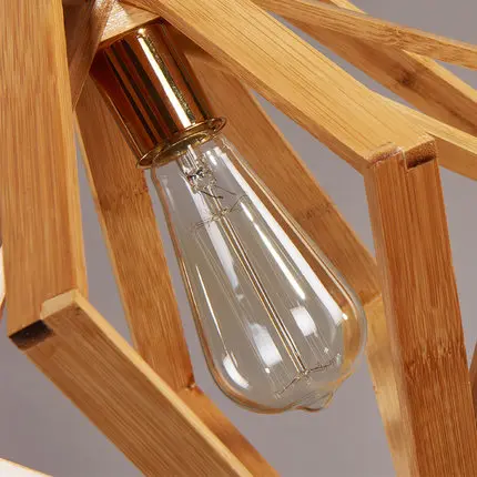 DIY Лофт стиль Дерево Бамбук Droplight Edison LED винтажные подвесные светильники столовая