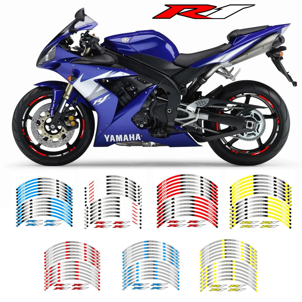 High quality 7 color for YAMAHA YZF R1 motorcycle 17inch wheel decals Reflective stickers rim stripes | Автомобили и мотоциклы