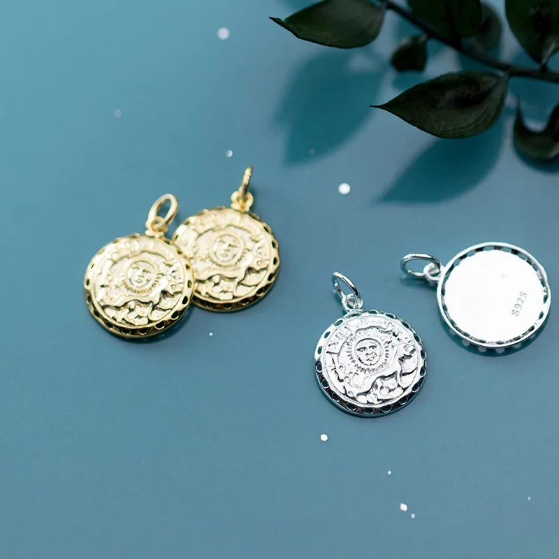 UQBing чисто серебряный цвет индивидуального узора Круглые Подвески DIY ювелирные