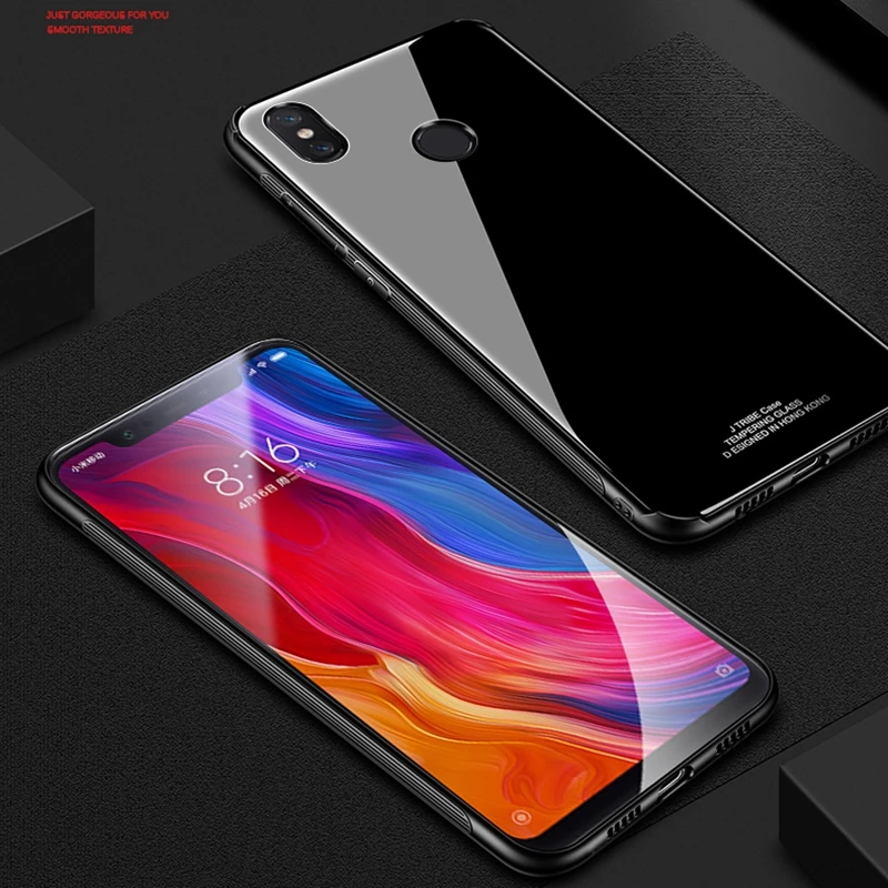 mi 8 Luxury Glass Phone Case on for Funda Xiaomi Mi Hard Cover Coque Xiomi Mi8 Snapdragon 6.21 inch Women |