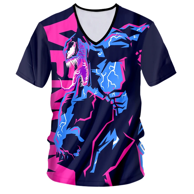 OGKB Summer V Neck T Shirts Male Short 3D Tee Shirt Printed Monster Alien Casual 5XL 6XL Garment Homme T-shirt | Мужская одежда