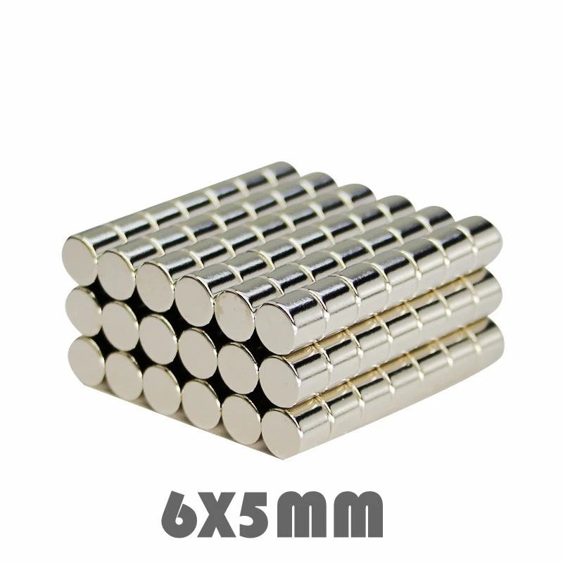 50/100/200 шт N35 Неодимовый магнит 6x5 мм супер сильный Круглый Мощный постоянный