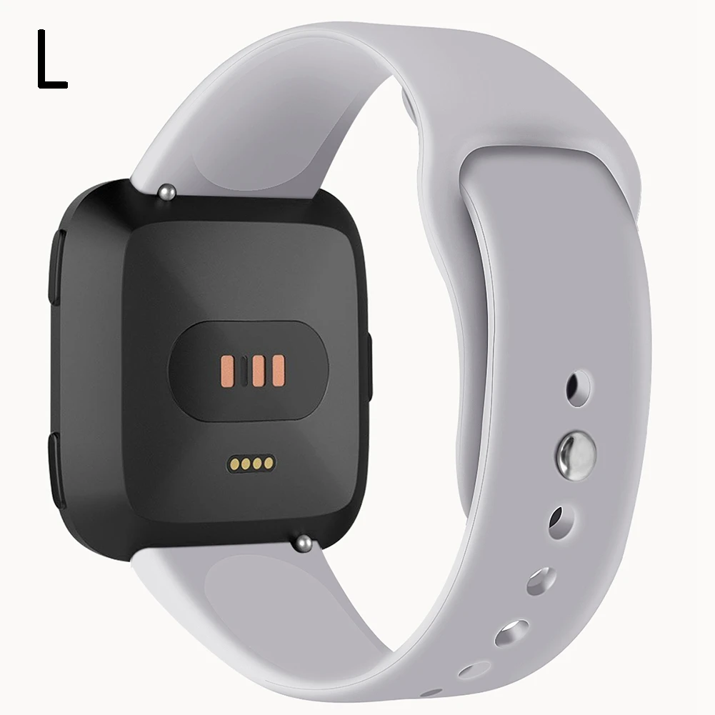 Сменный спортивный ремешок для Fitbit Versa/Versa Lite Edition из нержавеющей стали/мягкий силиконовый ремешок для наручных часов размера S/L для фитнес-часов