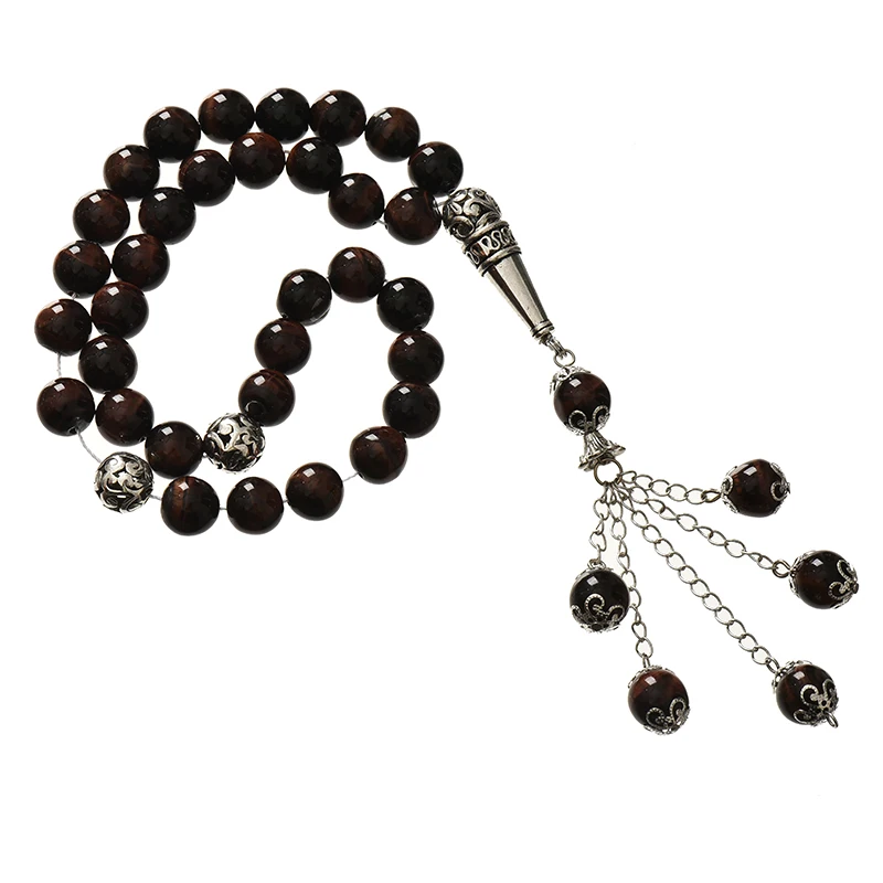 Dark Red Prayer Beads 10mm Tiger Eyes Stone Making Diy Rosary jewelry Bracelets 14inch For Unisex Gifts F019 | Украшения и