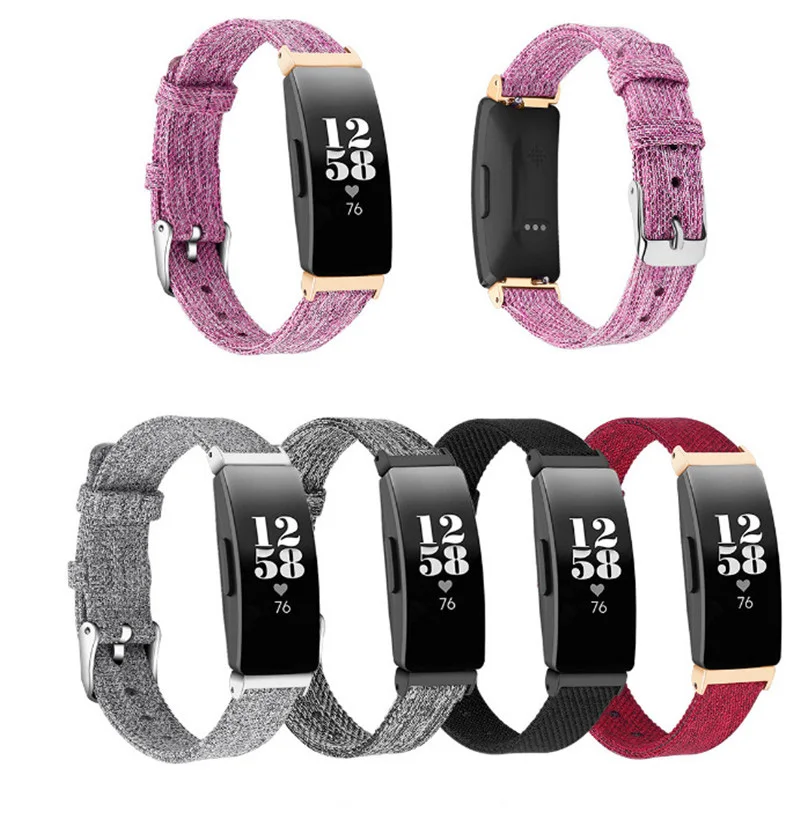Ремешок для Fitbit Inspire HR Браслет нейлоновая ткань ремень повседневный холщовый