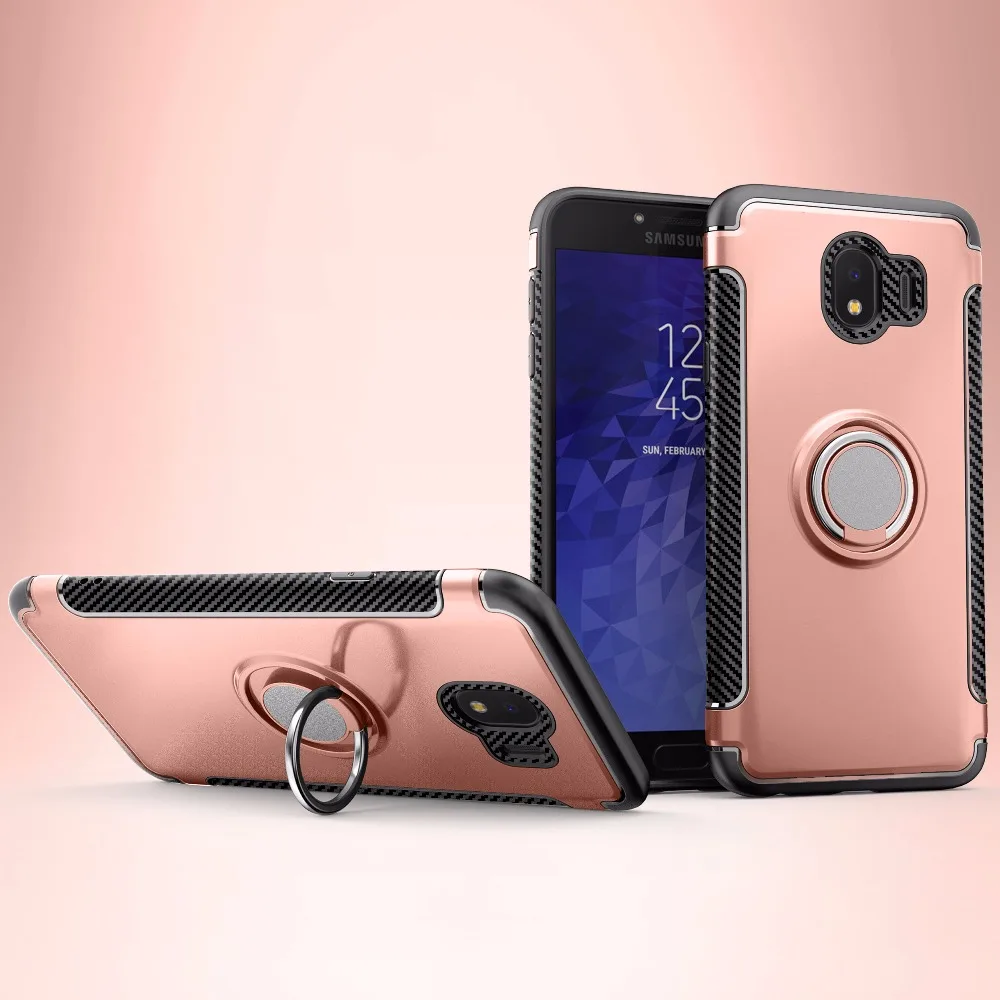 For Samsung J4 J6 2018 Phone case Shockproof Hybrid Armor TPU+PC Back Cover J2 J5 J7 prime J3 2016 Metal Ring Rugged Cases | Мобильные