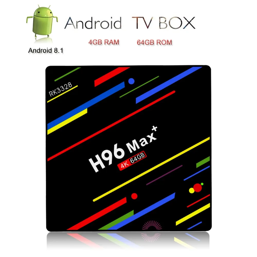 H96 Max Plus Android 8 1 ТВ-Приставка Smart TV 4K IPTV приставка 4G RAM/64G ROM медиаплеер H.265 WiFi 2 DDR3 видео