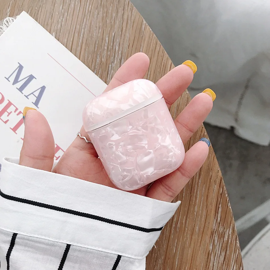 Чехол для AirPods, роскошный мраморный Корпус Раковины, чехол для наушников Airpods 2/i10/i11 TWS, Мягкий силикон IMD, защитный чехол