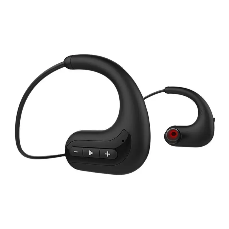Black S12 Bluetooth Earphone Wireless Stereo Bass 8G Memory 8 Level Waterproof Sports Swimming Earbuds High-End Headphone With Card - Цвет: Black