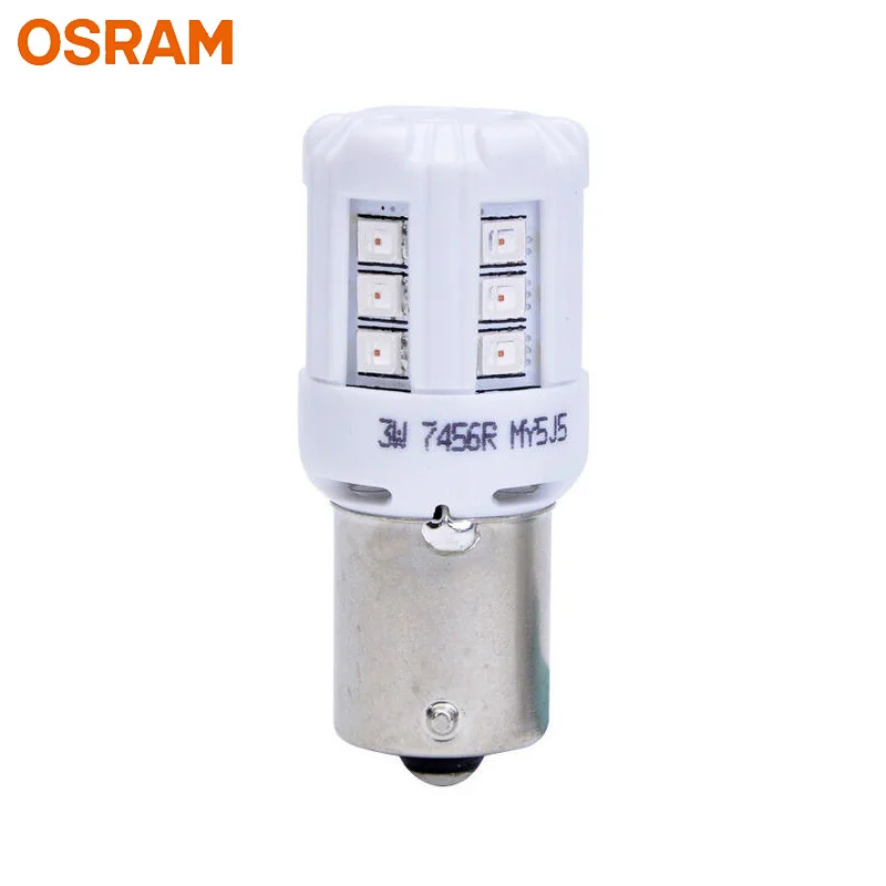 OSRAM СВЕТОДИОДНЫЙ красный цвет P21W Стандартный подходящий 7456R S25 1156 автомобильный