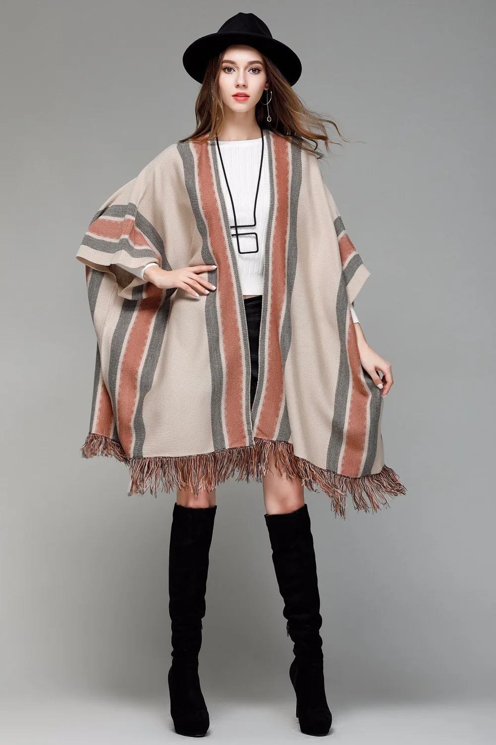 

Chompas de mujer para el invierno Fashion Autumn Winter Knitting Sweaters Half Batwing Sleeve Striped Swetry Damskie