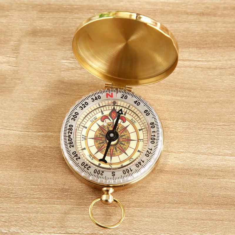 Флип-Компас из чистой меди уличный многофункциональный металлический компас