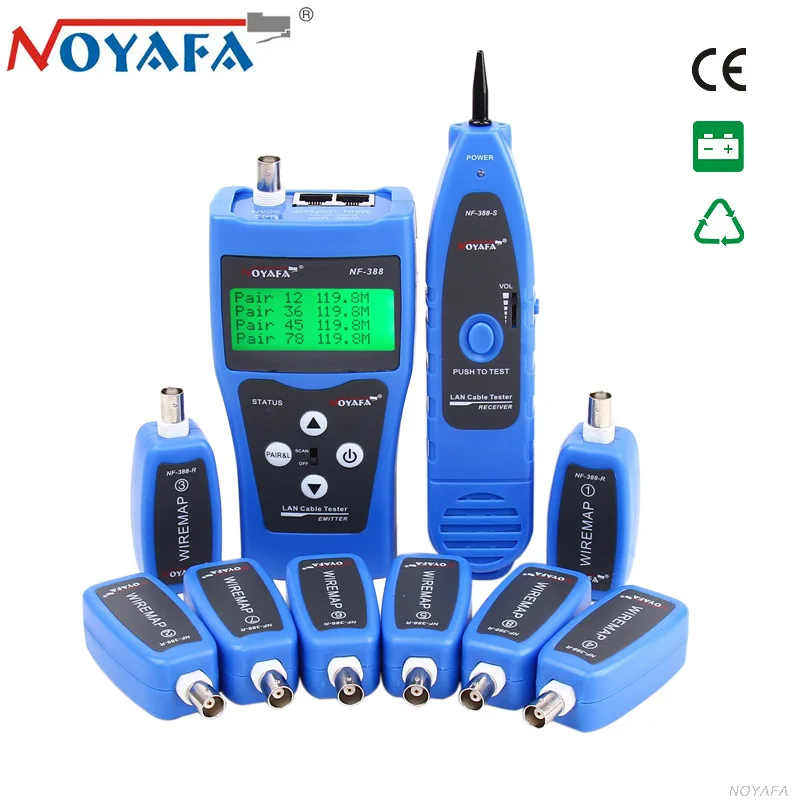 Оригинальный Noyafa NF 388 Локальной Сети Кабельный тестер USB BNC RJ45 RJ11 искатель строки