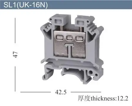 

10 шт. UK-16N din-рейка Универсальные клеммные блоки винтовой Тип UK16N Феникс тип высокое качество